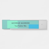 Trendy minimalistisch groen blauw deurbordje (Voorkant)