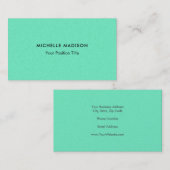 Trendy minimalistisch groen blauw visitekaartje (Voorkant / Achterkant)