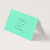 Trendy minimalistisch groen blauw visitekaartje (Achterkant)