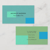 Trendy minimalistisch groen blauw visitekaartje (Voorkant / Achterkant)