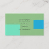 Trendy minimalistisch groen blauw visitekaartje (Achterkant)
