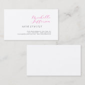 Trendy minimalistisch handschrift visitekaartje (Voorkant / Achterkant)