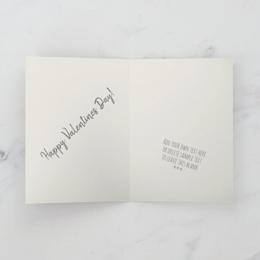 Trendy Minimalistisch Hart Modern Valentijnsdag Kaart (Binnen)