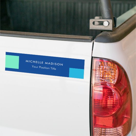 Trendy minimalistisch modern blauw bumpersticker (Op Truck)