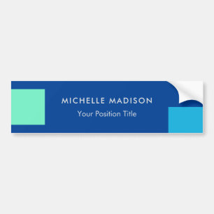 Trendy minimalistisch modern blauw bumpersticker