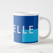 Trendy minimalistisch modern blauw grote koffiekop (Rechts)