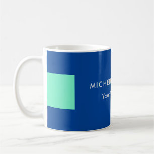 Trendy minimalistisch modern blauw koffiemok