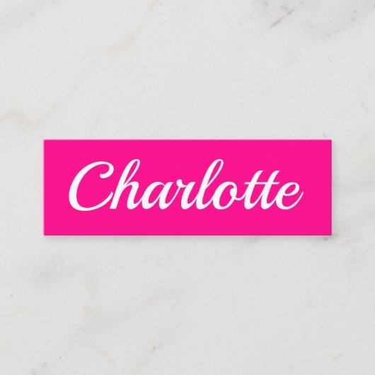 Trendy minimalistisch modern, eenvoudig roze mini visitekaartje (Voorkant)