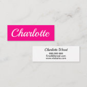 Trendy minimalistisch modern, eenvoudig roze mini visitekaartje (Voorkant / Achterkant)