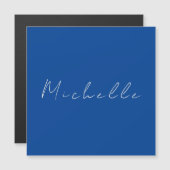 Trendy minimalistisch modern handgeschreven blauw (Voorkant / Achterkant)