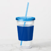 Trendy minimalistisch modern handgeschreven blauw acryl drinkbeker (Achterkant)