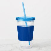 Trendy minimalistisch modern handgeschreven blauw acryl drinkbeker (Links)