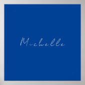 Trendy minimalistisch modern handgeschreven blauw poster (Voorkant)