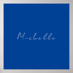 Trendy minimalistisch modern handgeschreven blauw poster