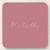 Trendy minimalistisch modern handgeschreven Roos g Bier Onderzetter (Voorkant)