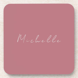 Trendy minimalistisch modern handgeschreven Roos g Bier Onderzetter