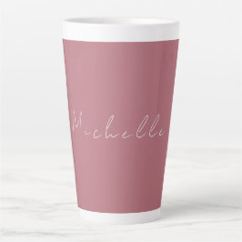Trendy minimalistisch modern handgeschreven Roos g Latte Mok