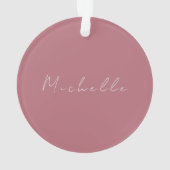 Trendy minimalistisch modern handgeschreven Roos g Ornament (achterkant)