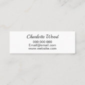 Trendy minimalistisch modern pastelblauw mini visitekaartje (Achterkant)