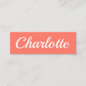 Trendy minimalistisch modern perzikroze visitekaar mini visitekaartje (Voorkant)