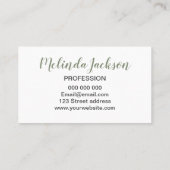 Trendy minimalistisch modern simpel visitekaartje (Achterkant)