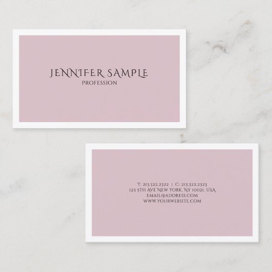 Trendy minimalistisch modern stijlvol design eenvo visitekaartje (Voorkant / Achterkant)