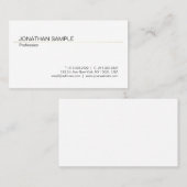 Trendy Minimalistisch Modern Stijlvol White Gold Visitekaartje (Voorkant / Achterkant)