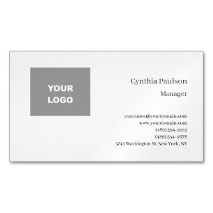 Trendy Minimalistisch Modern Voeg uw Logo toe Magnetisch Visitekaartje
