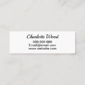 Trendy minimalistisch modern zwart visitekaartje (Achterkant)