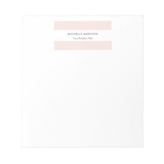 Trendy Minimalistisch Professioneel Eenvoudig Notitieblok (Voorkant)