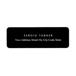 Trendy minimalistisch professioneel zwart etiket