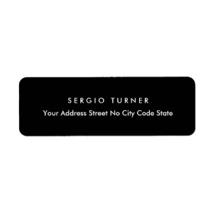 Trendy minimalistisch professioneel zwart etiket