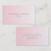 Trendy minimalistisch stijlvol roze gouddesign lux visitekaartje (Voorkant / Achterkant)