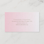 Trendy minimalistisch stijlvol roze gouddesign lux visitekaartje (Achterkant)