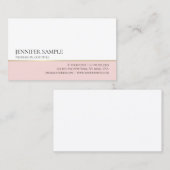 Trendy minimalistisch stijlvol roze goudkleurig mo visitekaartje (Voorkant / Achterkant)