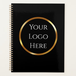 Trendy, minimalistisch. zwart en goud met QR-code Planner