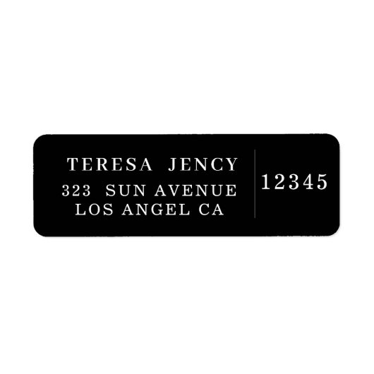 Trendy Minimalistisch Zwart Modern Design Etiket (Voorkant)