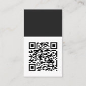 Trendy minimalistisch zwart wit QR code verticaal Visitekaartje (Achterkant)