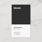 Trendy minimalistisch zwart wit QR code verticaal Visitekaartje (Voorkant)