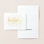Trendy minimalistische belettering Verjaardag Gold Folie Kaarten (Display)