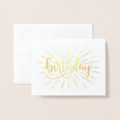 Trendy minimalistische belettering Verjaardag Gold Folie Kaarten (Voorkant met envelop)