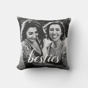 Trendy minimalistische besties elegante script fot kussen