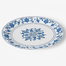 Trendy minimalistische  Blauw Wit chinoiserie