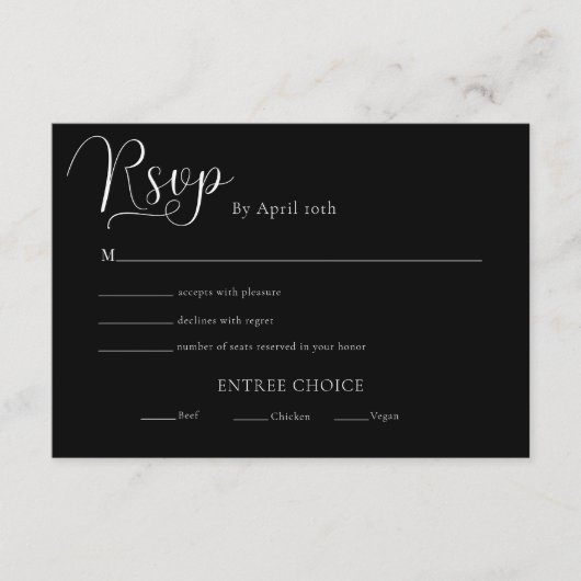 Trendy minimalistische bruiloft antwoord informatiekaartje (Voorkant)