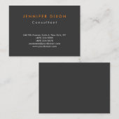 Trendy minimalistische Clean Grey Sinaasappel Prof Visitekaartje (Voorkant / Achterkant)
