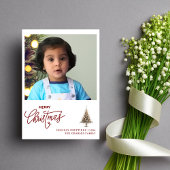 Trendy minimalistische één foto kerstkaart
