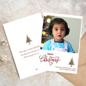 Trendy minimalistische één foto kerstkaart