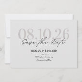 Trendy minimalistische esthetische bruiloft save the date (Voorkant)