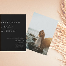 Trendy minimalistische foto bruiloft uitnodigingen