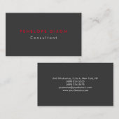 Trendy minimalistische grijze Professional Visitekaartje (Voorkant / Achterkant)